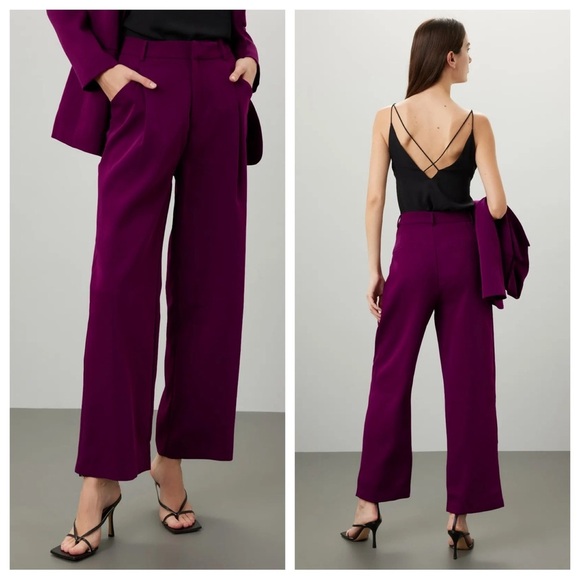 Endless Rose Purple Wide-Leg Pants - Picture 1 of 5